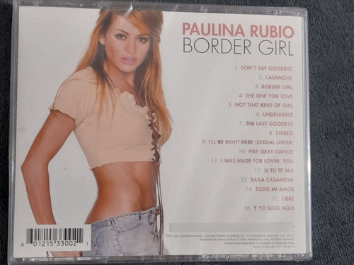 Paulina Rubio Cd Border Girl Import Usa Bonus Track Impecabl (Usado)