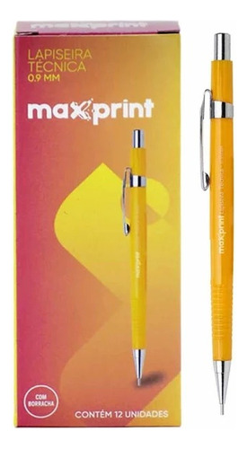Lapiseira Técnica Metal 0,9mm Amarela (cx C/ 12) Maxprint