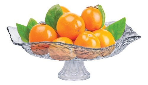 Saladeira Ou Fruteira Com Pé De Vidro Gourmet Ruvolo Cor Transparente