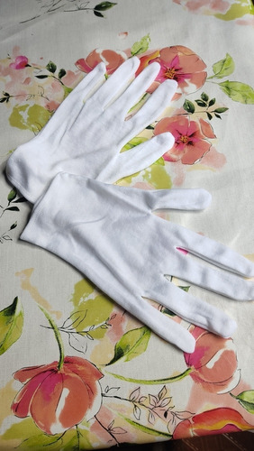 Guantes Blancos Tela Algodón