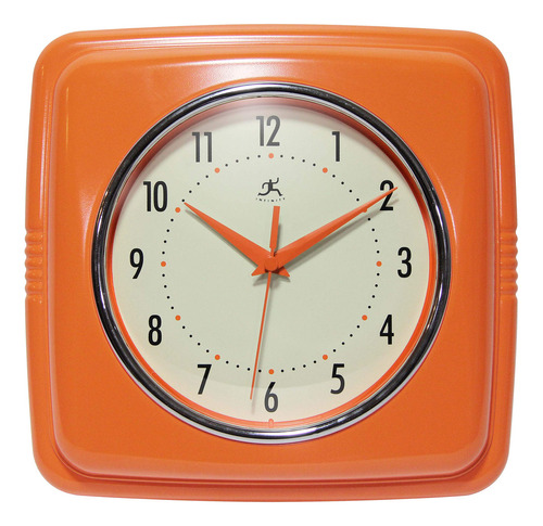 Reloj De Pared Retro Silencioso Para Cocina Y Comedor Naranj