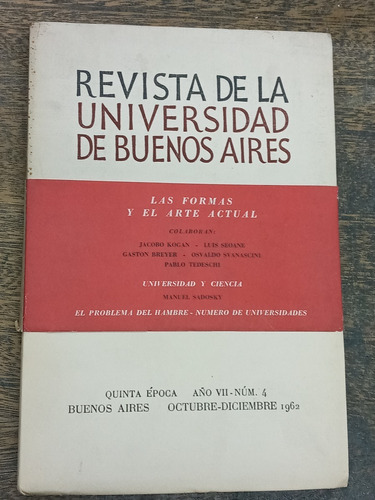 Revista De La Universidad De Buenos Aires Nº 4 Octubre 1962