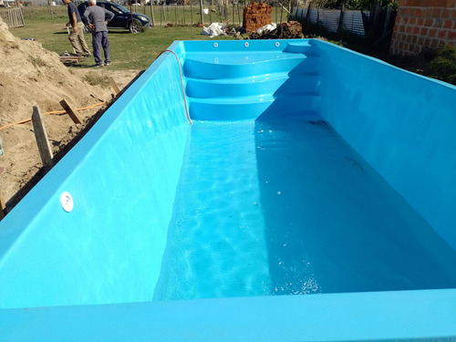 Pileta De Fibra Con Playa Incluida 7.80 X 3.40 X 1.20 A 1.70
