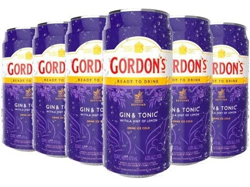 Gin Tonic Gordons Lata Trago Listo Preparado Ready Drink X6