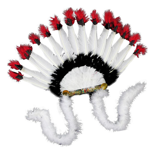 Tocado De Plumas Sombrero Indio Para Disfraz De Carnaval