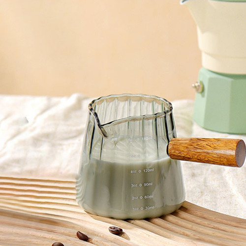 Taza Pequeña De Vidrio Con Mango En P Para Leche, Condimento