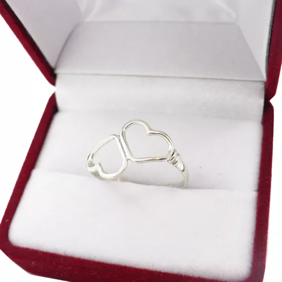 Anillo Mujer Plata Corazon Corazones Para Novia Compromiso