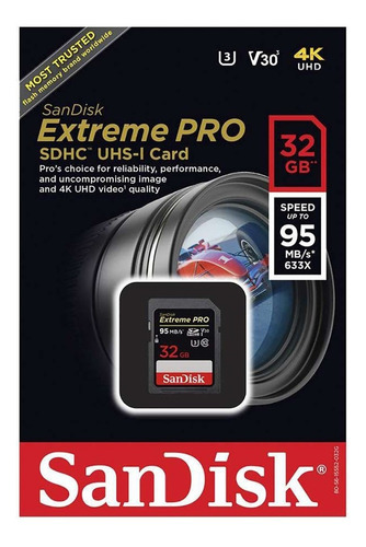 Cartão De Memória Sdhc Sandisk 32gb Extreme Pro 95mb/s Uhs-i