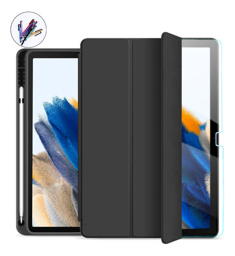 Capa Tpu Magnética Galaxy Tab A8 10.5 + Vidro - Preto