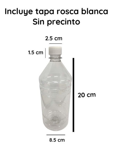 Imagen 2 de 10 de Botellas Plasticas Pet 1 Litro Tapa Rosca X 240 Un