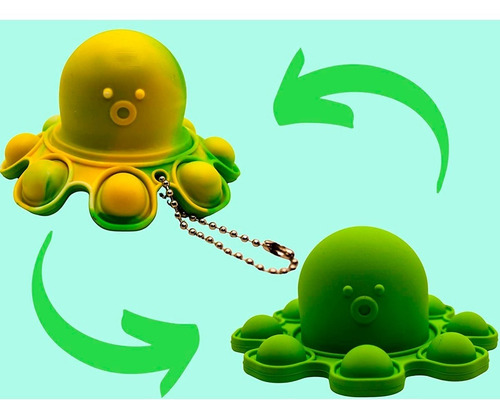 Imagen 6 de 10 de Pulpo Reversible Llavero Popit Silicona Antistress Varios
