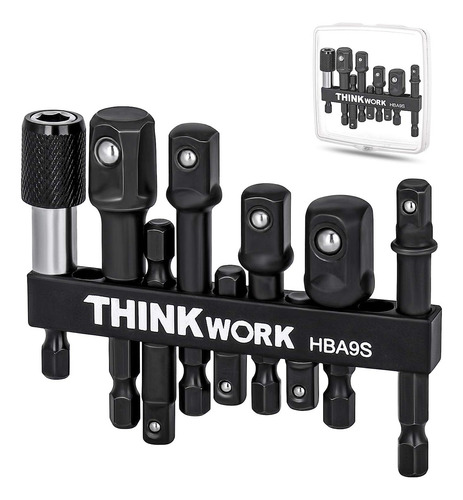 9pzs Kit De Adaptador Accesorios Taladro Dados Impact 1/4 3/8 1/2 THINKWORK
