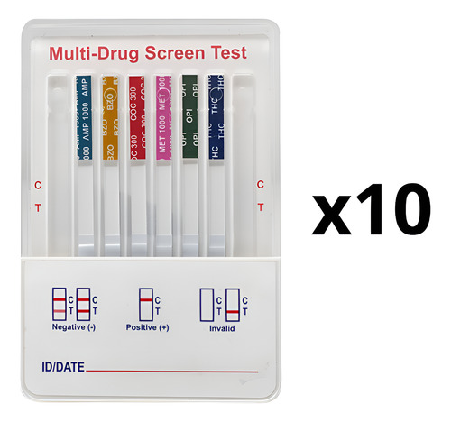 Prueba Antidoping 6 Parametros Anf Thc Coc Met Opi Bzo 10pzs