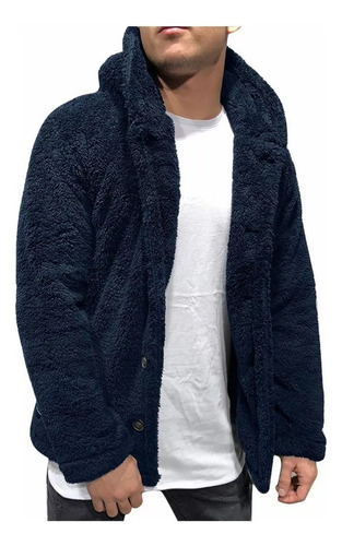 Chaqueta De Invierno Para Hombre Bolsillos De Lana Con Gorra