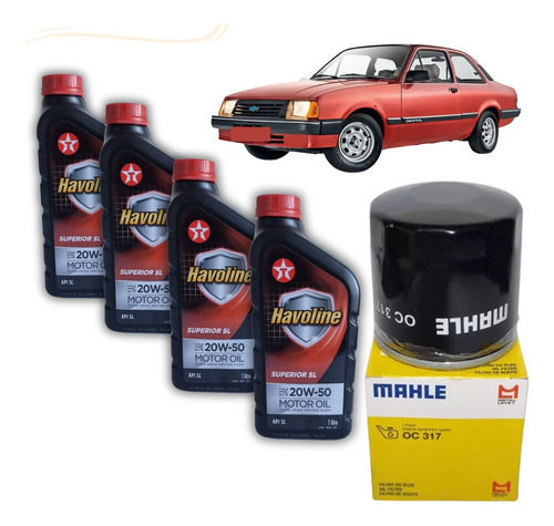 Kit Troca De Oleo Havoline 20w50 + Filtro Chevette Todos