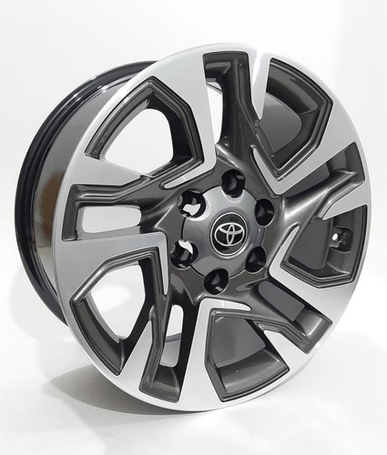 Rodas Nova Toyota Hilux Sw4 2022 Aro 18 6x139 (jogo) + Bicos Cor Grafite Com Diamantado