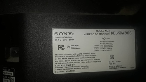Imagen 2 de 3 de Televisor Sony Kdl-50w800b. Para Repuestos