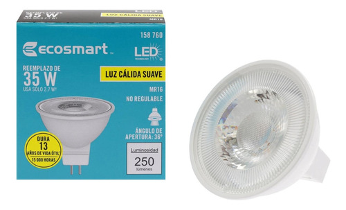 Foco Led Mr16 Ecosmart 2.7 W 250 Lúmenes Luz Amarilla