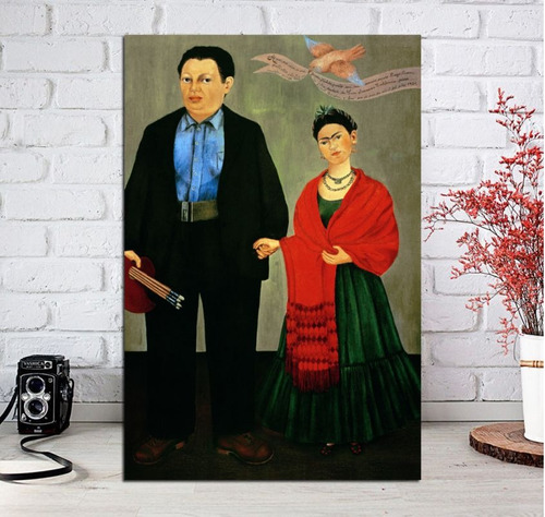 Vinilo Decorativo 50x75cm Frida Kahlo Y Diego Rivera