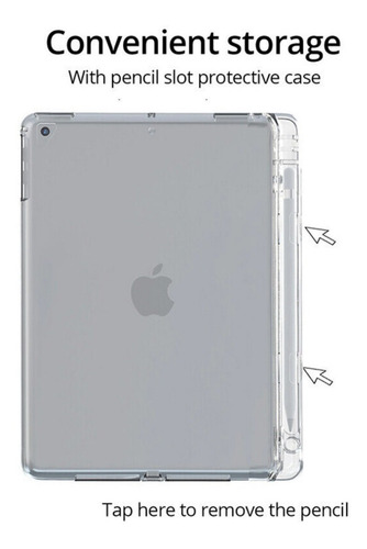 Case Transparente Para iPad 7 8 9 10.2 Pul Con Ranura Pencil