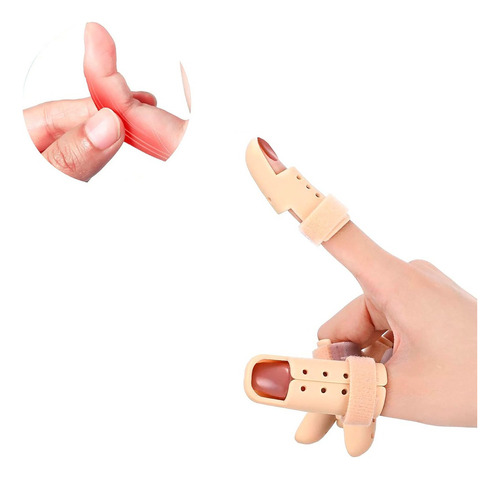 Férula Dedo Stack (1 Pza): Sujeción Firme Con Velcro, Alivio Color Beige Talla L