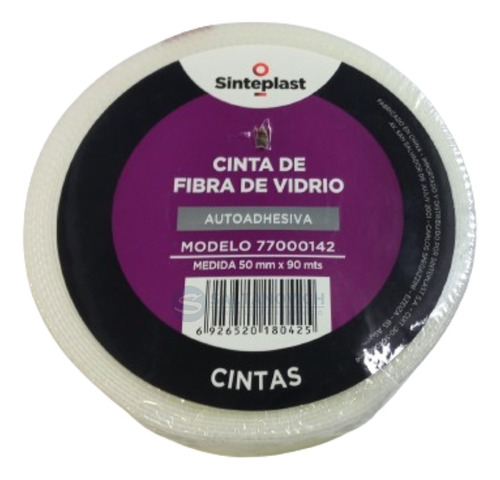 Cinta De Fibra De Vidrio Sinteplast Autoadhesiva 50mmx90mts