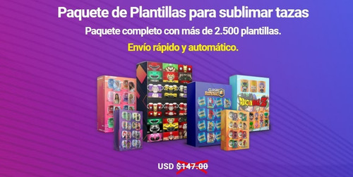 Paquete De Plantillas Para Impresión Tazas, Polos 25gb 