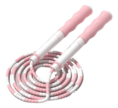 Cuerda de saltar ajustable, desenredada, flexible y segmentada, rosa