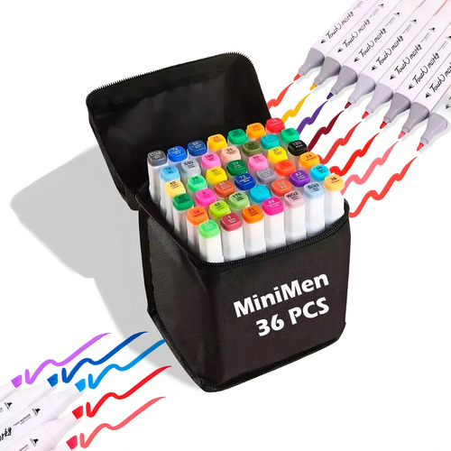 Conjunto Estojo Canetas Touch Ponta Dupla 36 Cores