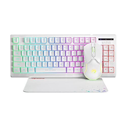 Marvo Cm310wh Combo Teclado 3 1 Para Juego Mouse Alfombrilla