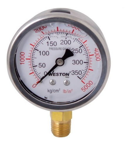 Manómetro Glicerina 2 1/2 1/4 Npt 7kg/100lb Conexión Inf