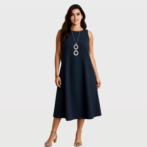 Vestido Soltinho Midi Rodado Confortável Elegante Plus Size