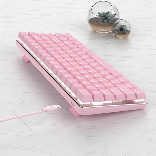 Imagen 6 de 7 de Teclado Mecánico Switch Red - Ajazz Ak-33 Sakura Pink