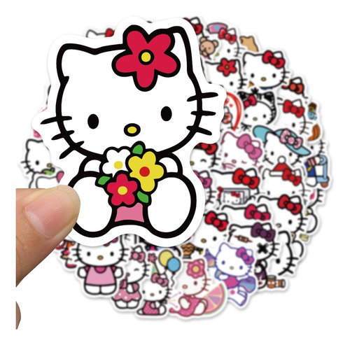 Imagen 2 de 4 de Hello Kitty - Set De 50 Stickers / Calcomanias / Pegatinas