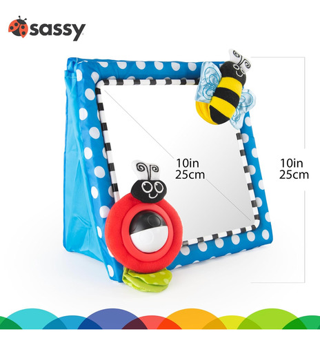 Espejo De Suelo Sassy Tummy Time, Juguete De Desarrollo P...