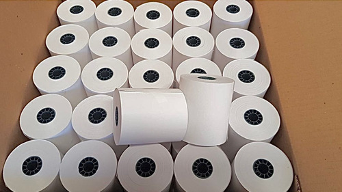 50 Rollos Papel Térmico 80x70mm Negro Impresora 80mm