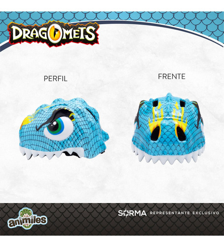 Imagen 3 de 10 de Casco Bicicleta Para Niños Infantil Dragón Bici Patín Skate