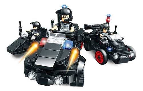 Carro Polícia Viatura Swat 3 Em 1 Compatível Lego 141 Peças