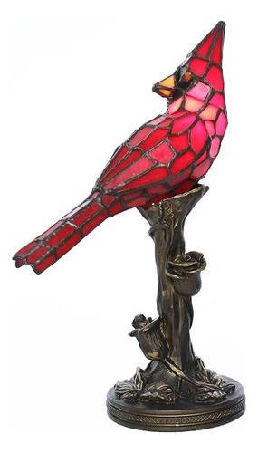 Dimengya Lampara Mesa Cristal Diseño Pajaro Rojo Cardenal