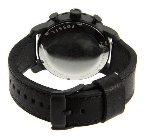 Relógio Fossil Masculino Jr1354 Couro Preto Novo Original Nf