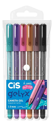 Caneta Gelyx 0,8mm Com 6 Cores Glitter Cis