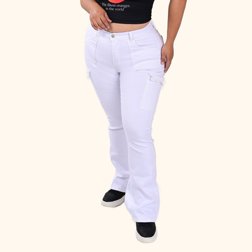 Pantalon Acampanado Dama Corte Colombiano Talla Extra E511