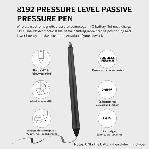 Caneta Stylus W517 Sem Bateria 8192 Níveis De Pressão Com 2