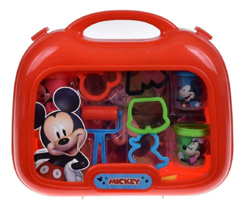 Set De Masas Con Accesorios En Maleta Plástica Disney Mickey