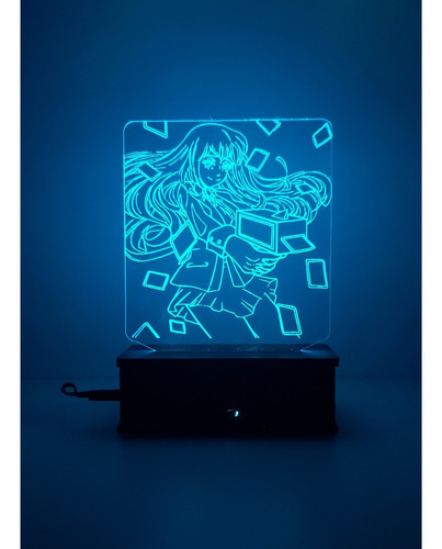 Luminária Led 3d, Yumeko Zabami, 16 Cores+controle, Anime