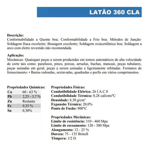 Vergalhão Redondo De Latão 9/16 = 14.2 Mm X 25 Cm 1 Barra