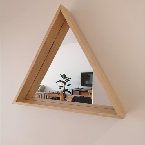 Espejo Triangular _espejo Decorativo Con Marco De Madera