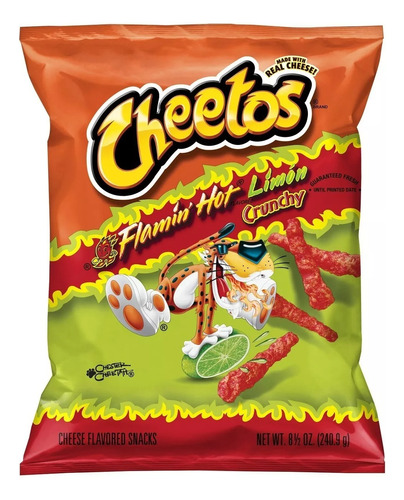 Cheetos Crunchy Flamín Hot Limon 240.9g Producto Importado