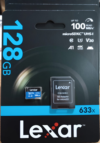 Memoria Micro Sd Lexar 128gb 633x V30 100mb/s Sdxc! La Plata