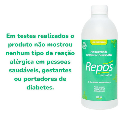 Amaciante Amolecedor Removedor De Unha Cutícula 500ml Repós